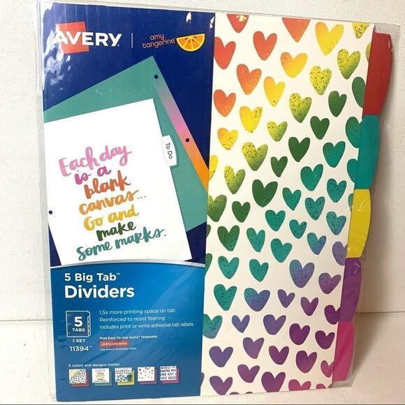 Avery 5 Big Tabs Reversible Fashion Binder Divider - Picture 3 of 4